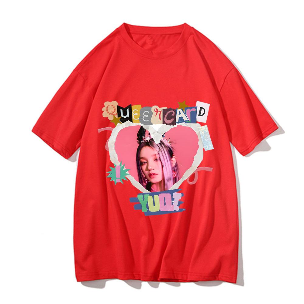 2024 GIDLE I Am FreeT Shirt Group Clothing (G) I-DLE MIYEON YUQI Short-sleeved T-shirt Neutral To Fans Tees Fashion Short Sleeve