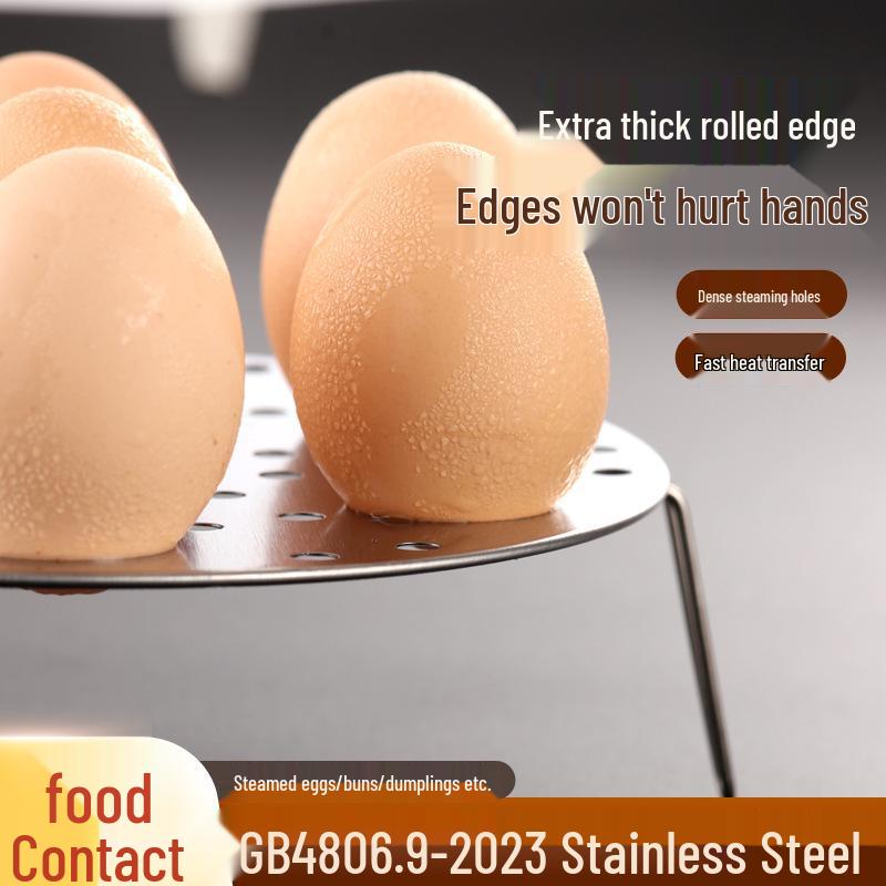 Multifunctional Stainless Steel Foldable Egg Steaming Rack with Water Separation