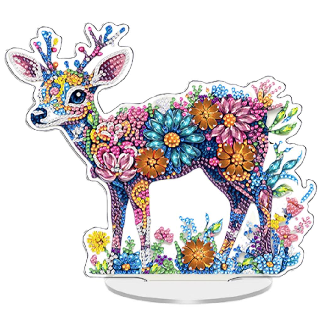 Flower Animal DIY 2D Flat Acrylic Diamond Art Decorations Crystal Art Craft Decoration for Living Room Home Office Decoration