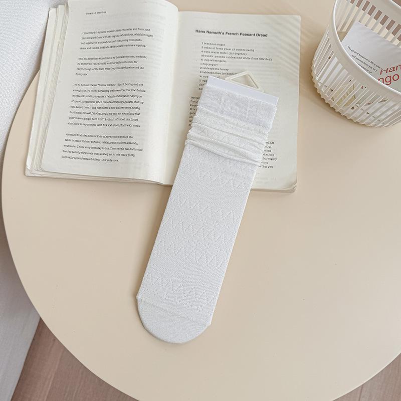 Korean Style Breathable Mesh Silk Mid-Calf Slouch Socks