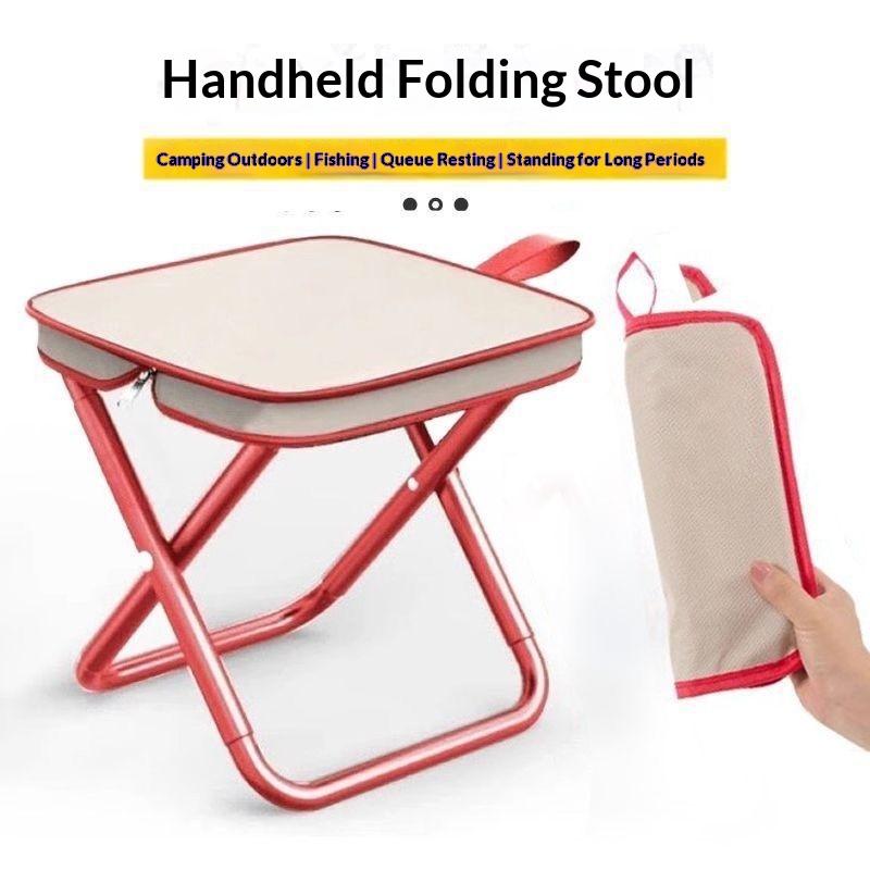 1PC Outdoor Foldable Crossbody Stool Compact Portable and Foldable Traveling Small Folding Stool for FishingRail and Queuing