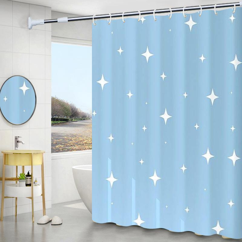 Shower Curtain Waterproof, Mildew-proof, Shading, Hook-free, Bathroom Dry and Wet Separation, Bathroom Shading Curtain