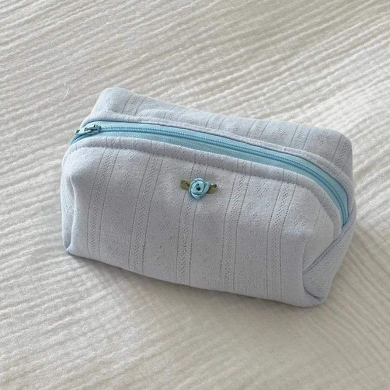 Damen schwarze Spitze Schleife Kosmetiktasche Große Kapazität Kulturtasche Reise Kosmetik Organizer Niedliche Koreanische Tragbare Tasche für Damen