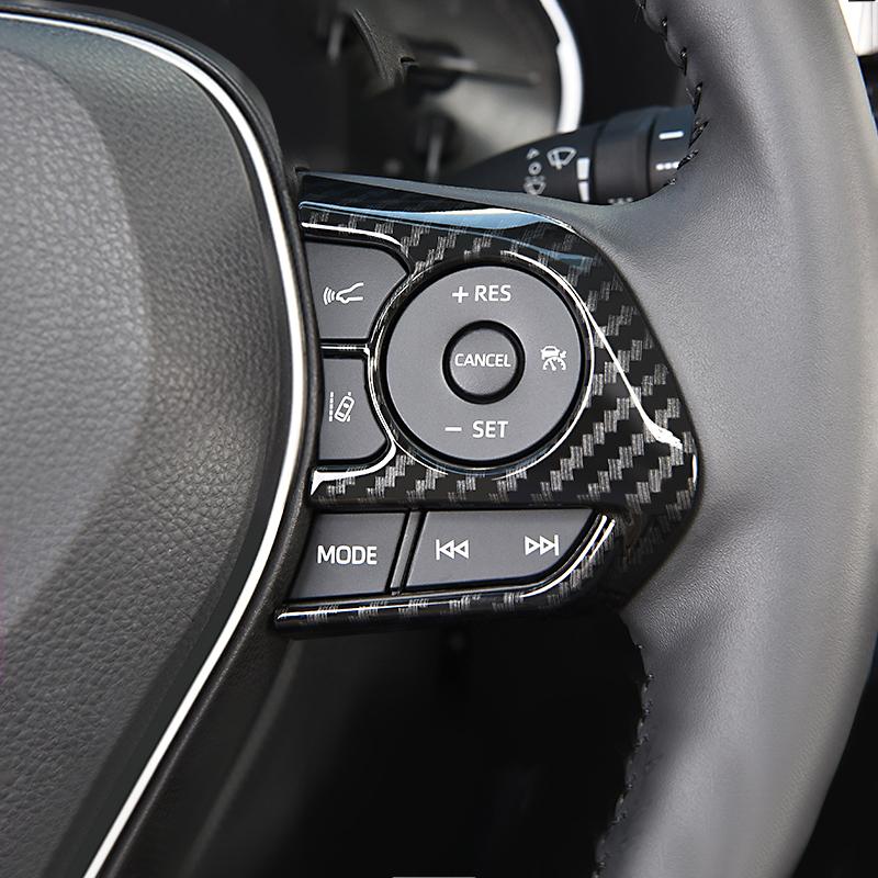 For Toyota RAV4 XA50 - 2022 2023 ABS Carbon Car Steering Wheel Button Panel Cover Trim Stickers Decoration