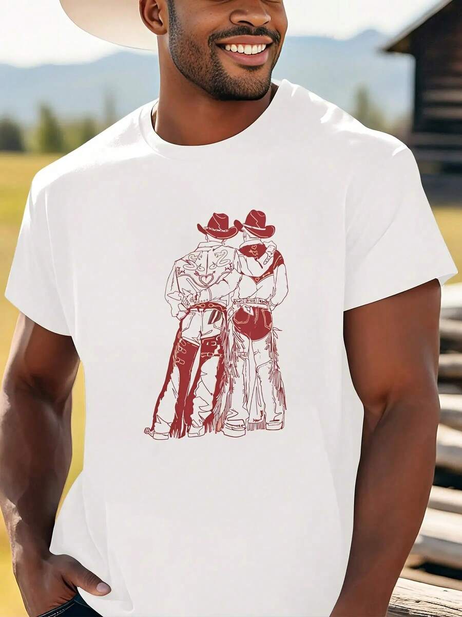 

Front Printed Round Neck Short Sleeved Unisex T-Shirt S