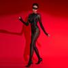 Sexy Women Cosplay Maid Tights Oil Glossy Shiny Bodysuit Rompers Thin Silky Tight Jumpsuit Shapping Leotard Open Crotch