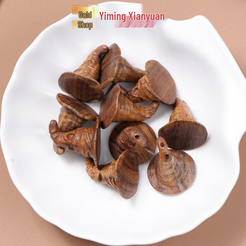 Gold Thread Sandalwood Cat & Hat Accessories: Agarwood DIY Pendants & Yi Ming Xian Yuan Bracelet Ornaments