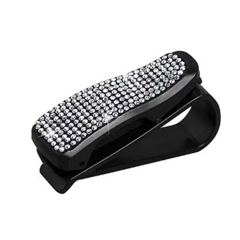 Car Sun Visor Sunglasses Clip Diamond Glasses Holder Eyeglasses Clips Card Ticket Holder Fastener Glasses Case Auto Accessories