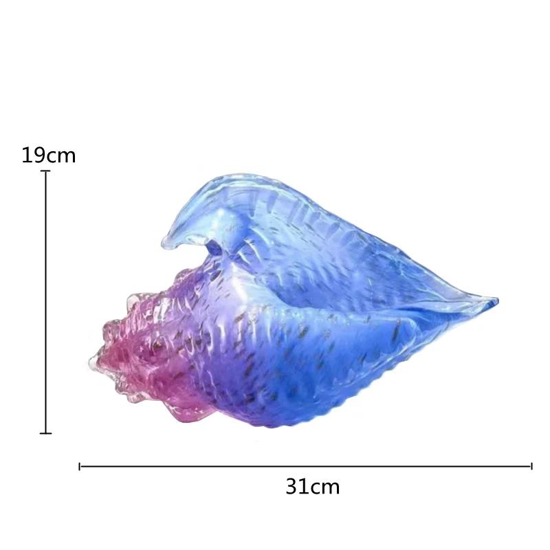 Transparente Glasmuschel Bunte Muschel Statue Modernes Design Skulptur Handwerk Ästhetische Dekoration Ornamente Dekorative Figuren