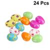 2 Set of 24PCS Easter Egg Decor Painted Open Plastic Eggs Funny Easter Egg Toy Creative Easter Gift Decor for Kids Friends