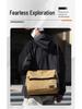 Men's Large Canvas Crossbody Bag - Casual and Wear-Resistant Shoulder Bag for Students and Commuters