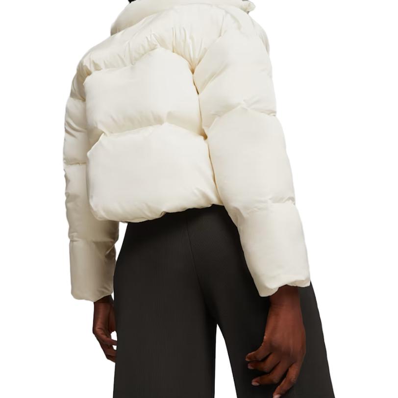 Puma Classics Oversized Puffer Jacket Solid Color High Neck Zipper Short Sleeve Down Jacket Women jackets White 621693-66