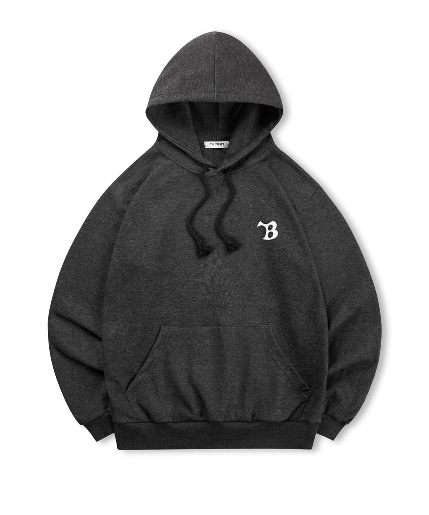 [Non-Fleece Or Fleece] Boomerang Logo Print Hooded Sweatshirt (Type A)