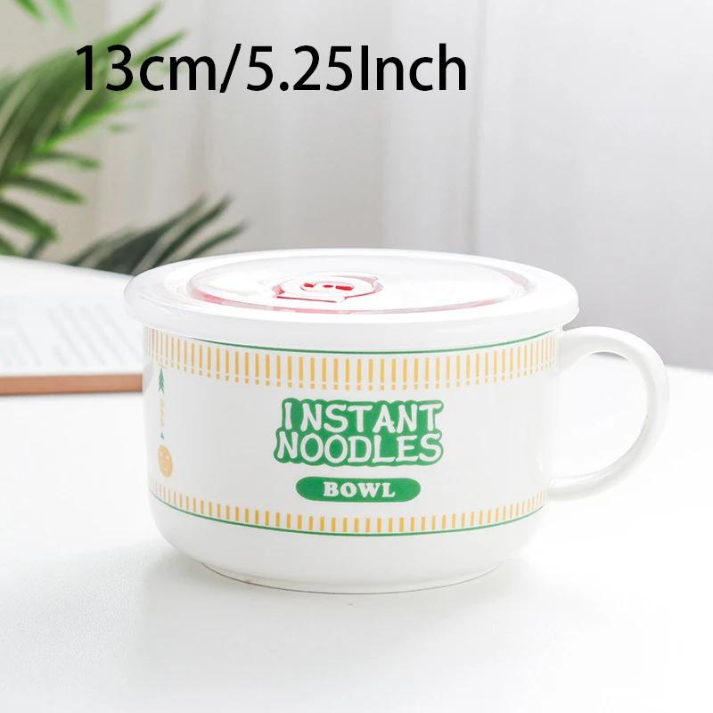 Miska rychlého občerstvení Ramen Keramika Korejská mísa na instantní nudle s víkem Ovocný salát Miska na rýžovou polévku Domácí nádobí Kuchyňské doplňky