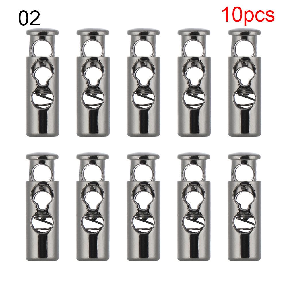 10 pcs Double Hole Metal Stopper Apparel Sewing Accessories Metal Clamp Stopper Cord Lock Toggle Shoelace Sportswear Accessories