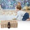 Woven Desktop Storage Basket with Lid Woven Organizer for Small Items Snacks Makeup Storage Box Braided Storage Basket