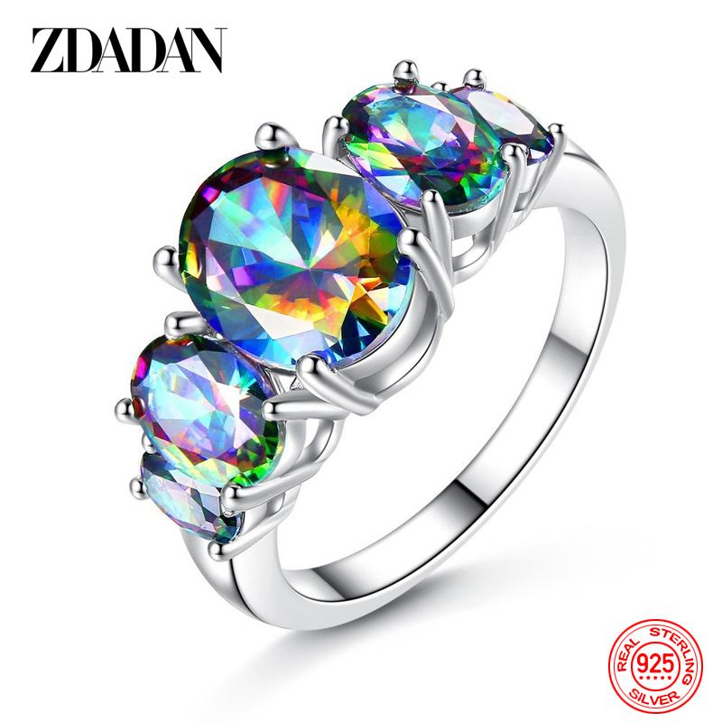 

925 Sterling Silver Amethyst Finger Ring for Women Fashion Wedding Jewelry Gifts 6