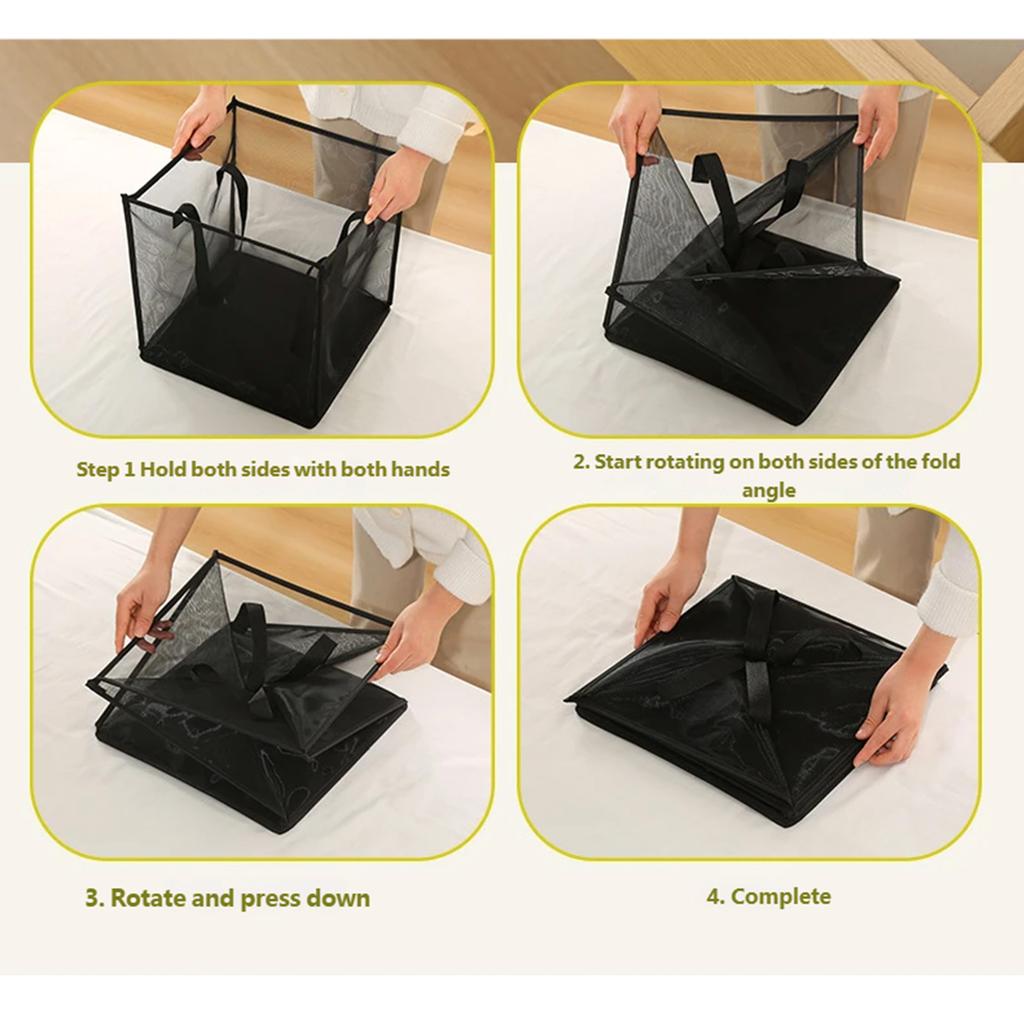 Stable High Capacity Foldable Laundry Basket Square Shape Anti Tip Laundry Hamper for Large Family Use