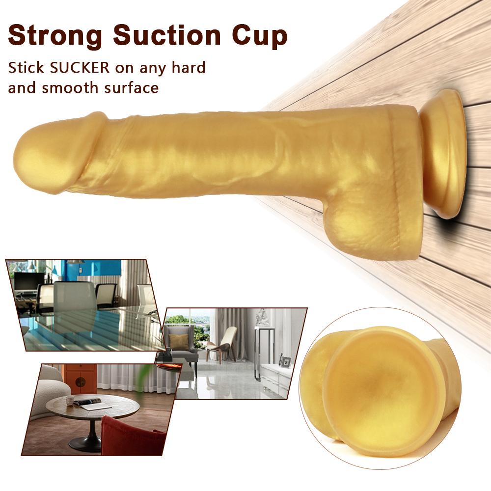 Silica Gel Penis Realistischer Dildo Riesiger Analplug mit Saugnapf Strapon für Erwachsene Sexspielzeug für die Frau Vagina Orgasmus Masturbation