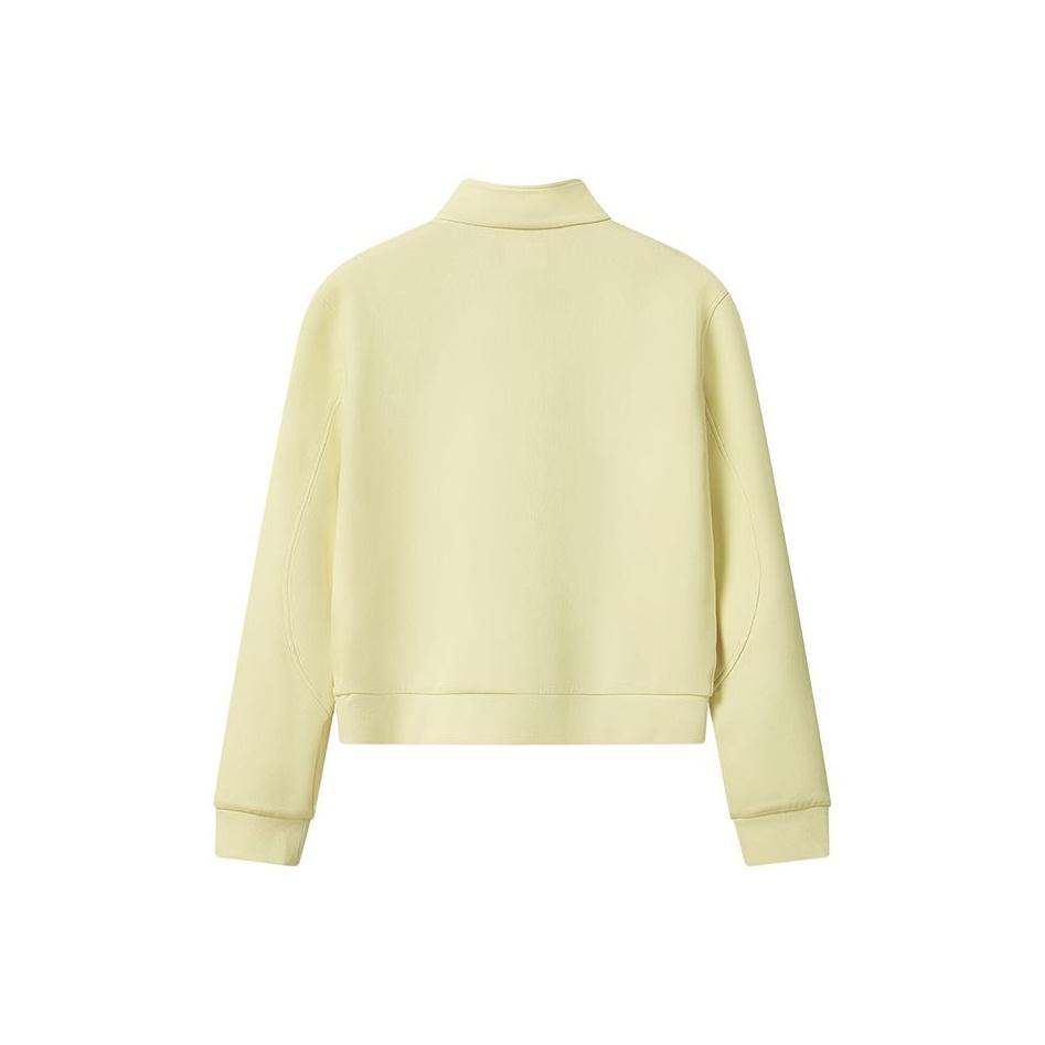 Fila White Casual Classic Soft Dopamine Knit Cropped Pullover Sweatshirt Women sweatshirt F11W543201FMT