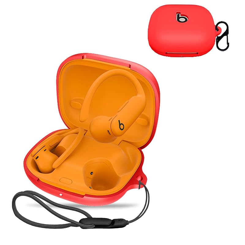 

For Powerbeats Pro 2 for case cover [NOUKAJU] wireless earphones silicon protective case (With carabiner + strap included) ) Fall prevention Scratch