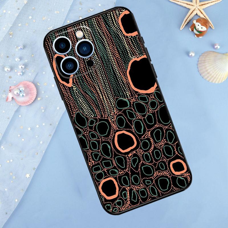 Aboriginal Art Print Case For iPhone 17 Pro Max 16 15 14 13 12 11 Pro Max Plus 12 13 Mini 16e 17 Air Back Cover