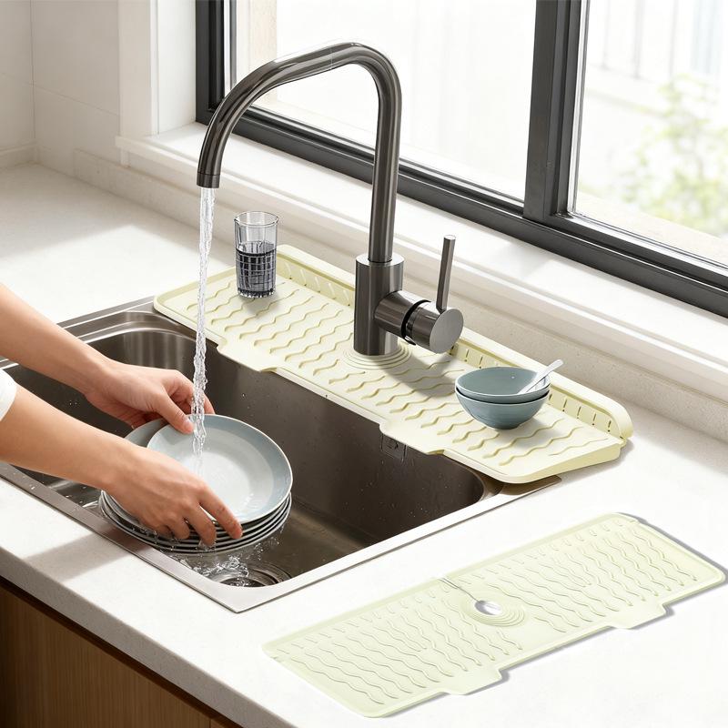 Silikon Spülbecken Armatur Matte: Einfarbige rechteckige Spülbeckenunterlage für Küchenarbeitsplatten