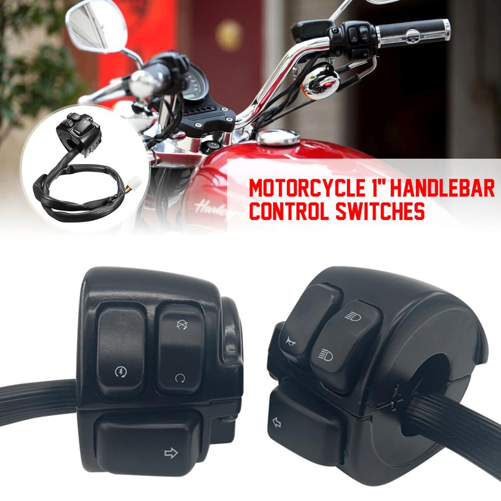 25mm Motorcycle Switches Motorbike Horn Button Electric Fog Lamp Turn Signal Light Start Handlebar Controller Switch 2x