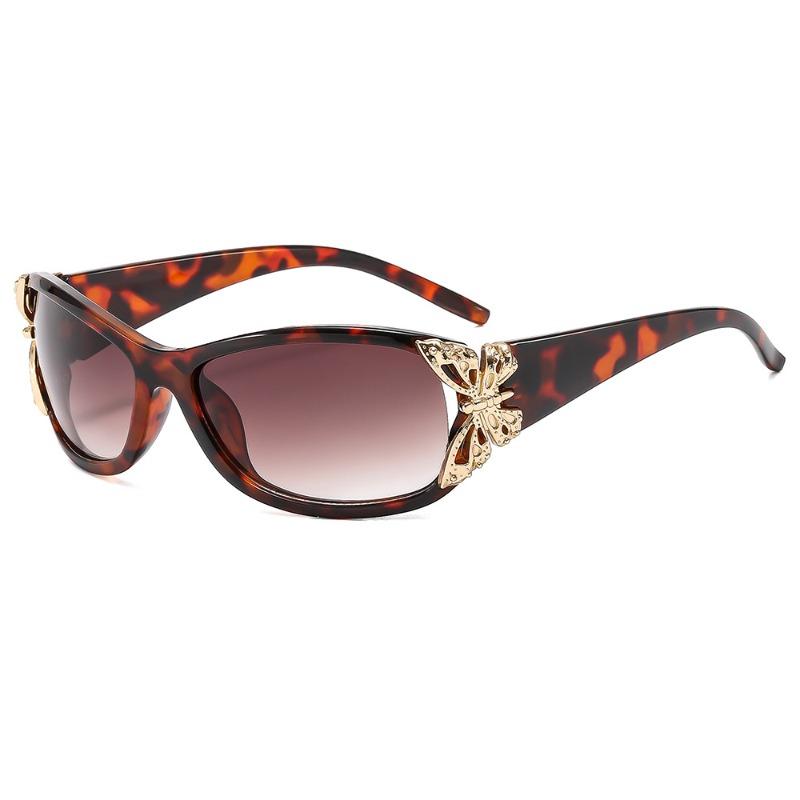 New Fashion Butterfly Gradient Decor Shades Women Trendy Driving Anti UV Sunglasses High Quality Y2K Popular Beach Sun Glasses