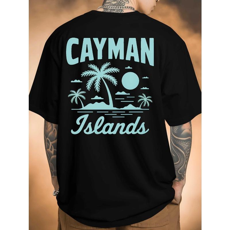 

Cayman, The Island S New Summer Men S Short-Sleeve T-Shirt Features a Back Print, Stylish And Trendy, with a Round Neck Perfect for Spring And Summer 4XL чорний