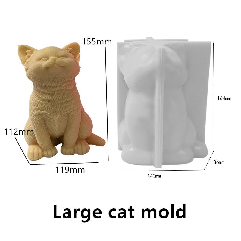 Large Cat Candle mold Teddy Dog Silicone Candle Mold Lovely Animal Pet Gypsum Resin Soap Ice Chocolate Baking Mould Home Decor