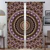 Window Curtain for Room 2 Panel Trippy Vibrant Mandalas Kitchen Curtains Halloween Decoration Shades Tulle for Bedroom Partition
