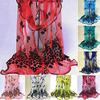 Damenmode Pfau Blume Bestickter Spitzenschal Lang Weich Wickeltuch Schal Stola
