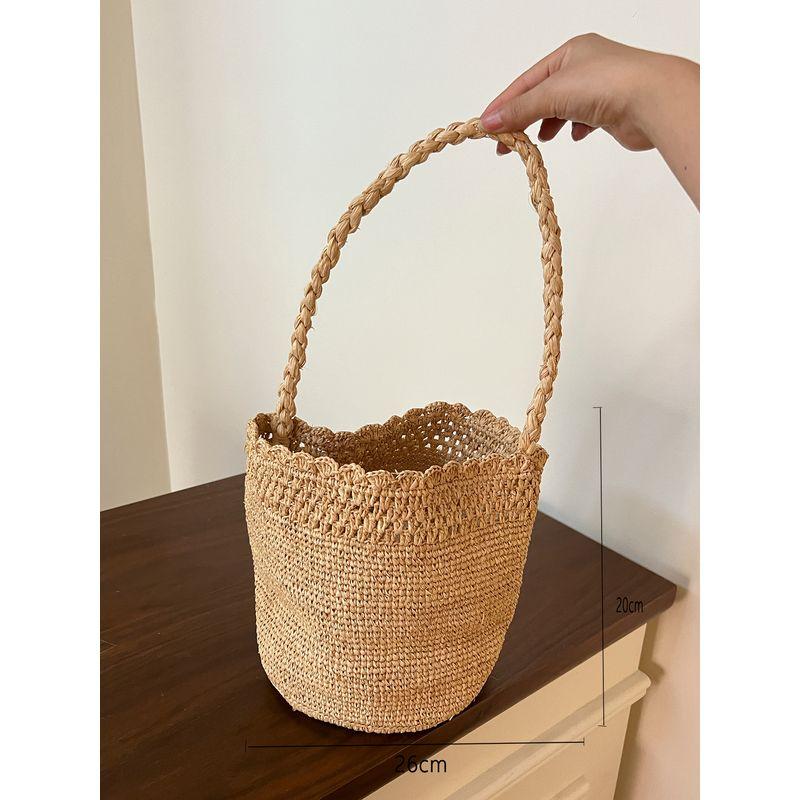 

Плетеная сумка из рафии Женская Летняя Пляжная сумка через плечо в стиле Морского отдыха Корейский стиль Высокое качество Соломенная сумка Cut Out lace