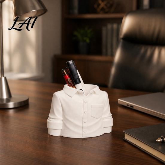 Creative Desktop Storage Container 3D Printed Shirt Shape Pen Holder Novelty Stationery Organizer Practical Desk Decor for Home Decorative