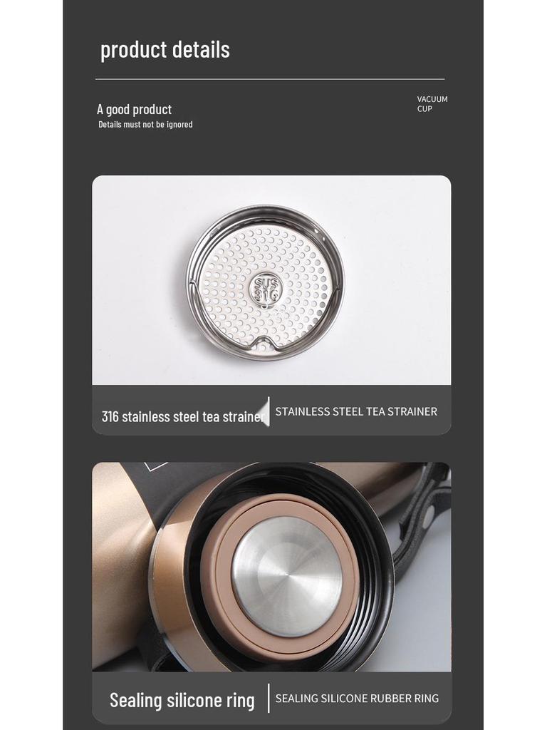 Bouteille de voyage isotherme en acier inoxydable 316 à couleur dégradée avec cordon - Flasque de sport et d'extérieur de grande capacité