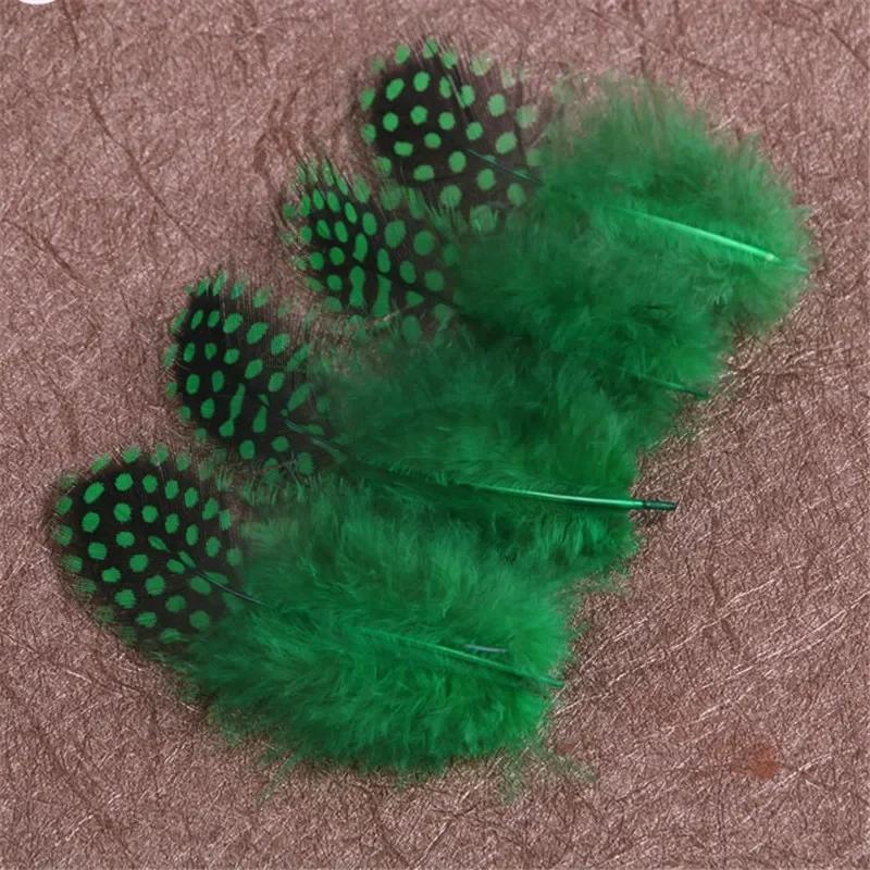 100Pcs Polka Dot Guinea Hen Plumage Feathers for Crafts Pearl Spotted Pheasant Feather for Jewelry Making Hats Carnaval Plumas