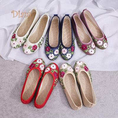 Phoenix Embroidery Ethnic Women Danding Casual Walking Flats Shoes