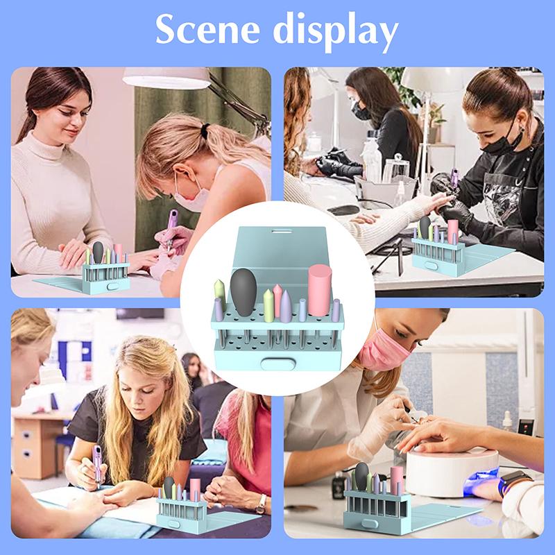 Nagelkunst Bohrer Aufbewahrungsbox Schleifen Polieren Kopf Bit Halter Display Nagelbohrer Organizer Nagelständer Aufbewahrungsbox