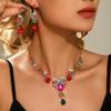 Ladies' Banquet Diamond Set Necklace Earrings Two Piece Set Wedding Party Women's Luxury Accessories