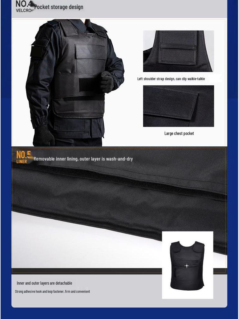 Lehká 24vrstvá polyethylenová bodavzdorná a výbušná vesta pro sebeobranu a bezpečnost