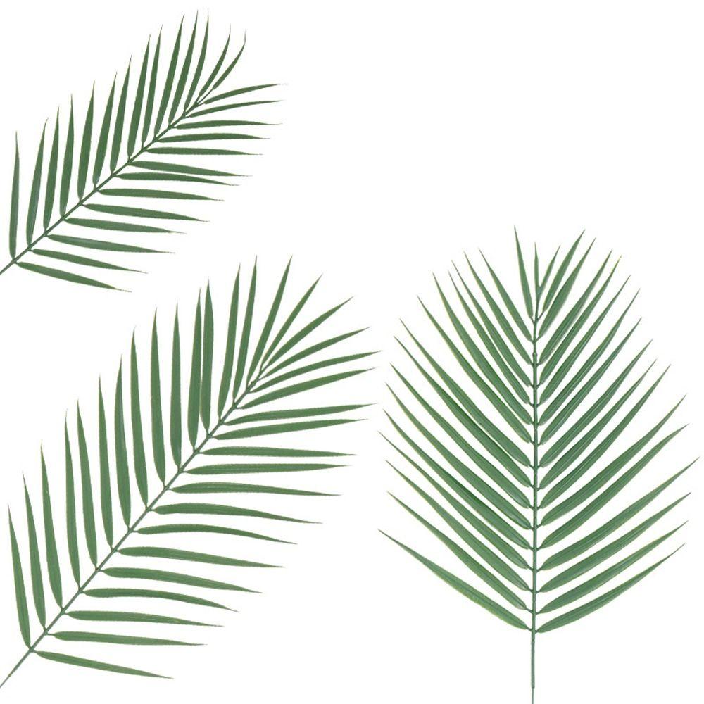 5pcs Large Fake Tropical Palm Leaves Plastic Artificial Leaves Artificial Green Palm Leaves  Wedding