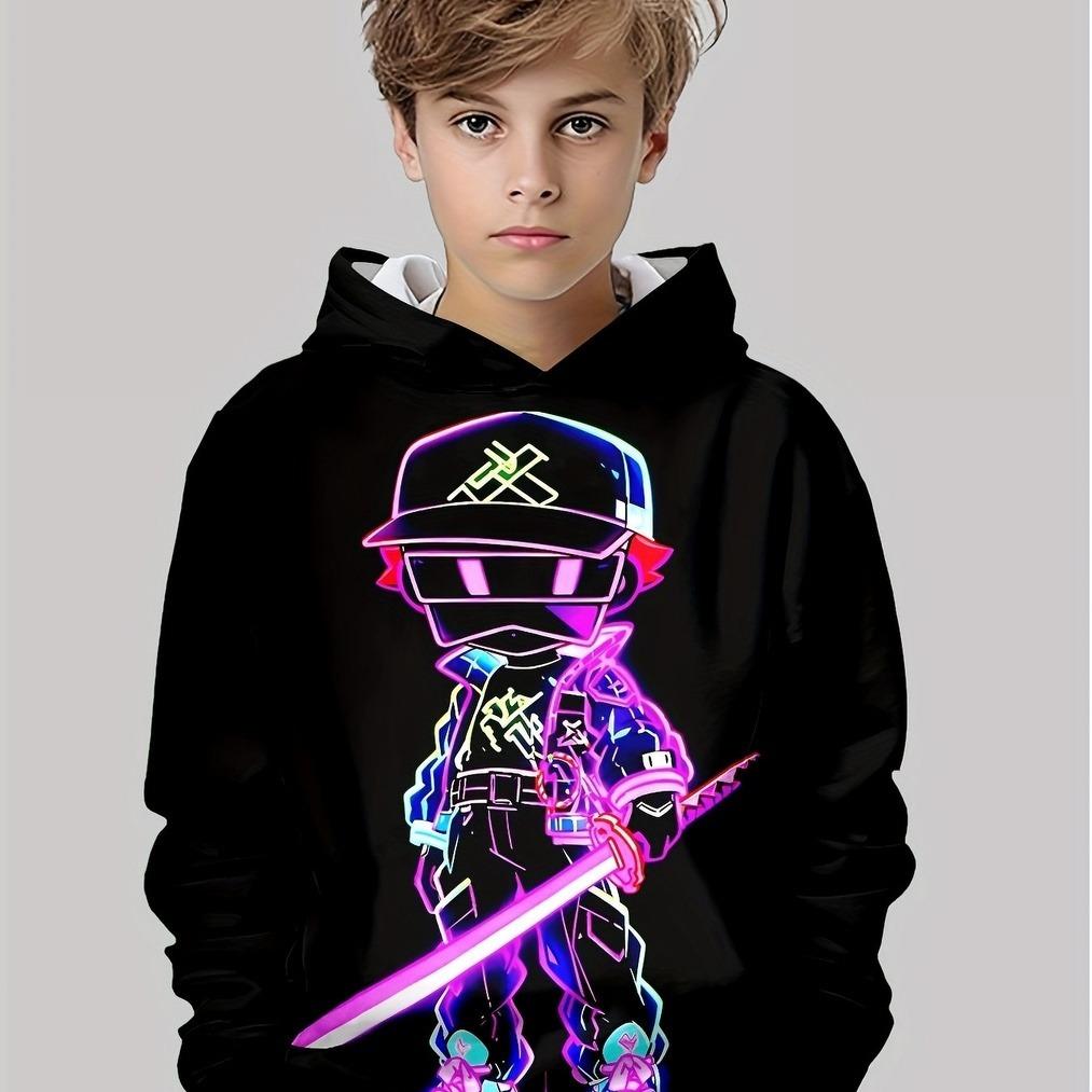 

Худи с градиентным принтом, напечатанным на 3D-принтере, для мальчиков - блок от черного к красному, весенне-осенний повседневный пуловер с длинными рукавами 13-14Y