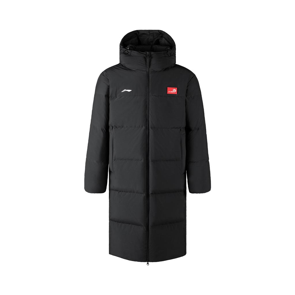 Li Ning Down Jackets Unisex Black Hooded Thickened AYMV757-1