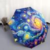 Automatic Open/Close Umbrella with One-Touch Button - Van Gogh Starry Night Design, Compact Folding Umbrella with 8-Rib Strong