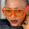 Y2K Luxury Designer One Piece Sunglasses Women Men Vintage Punk Hollow Oversized Cool Shades UV400