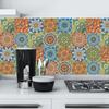 10pcs/set Mandala Style Crystal Hard Tiles Ceramics Wall Sticker Kitchen Wardrobe Decor Art Mural & Stick Wall Decals
