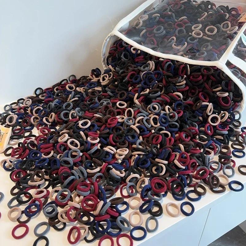 NEW 100/300PCS Colorful Basic Nylon Ealstic Hair Ties for Girls Ponytail Hold Scrunchie Rubber Band Kids Basic Hair Accessories