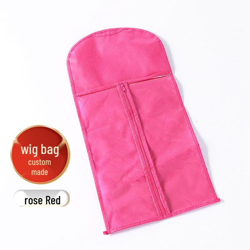 

Non-Woven Fabric Wig Dust Bag with Black and Red Zipper