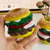 3D Hamburger Style Fruit Fork Mini Two-tine Dessert Salad Fork Durable Anti-scald Stainless Steel Fruit Fork Home Gatherings